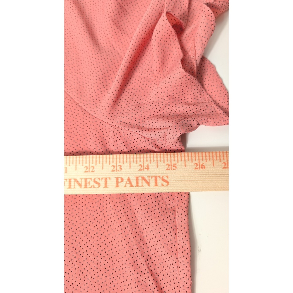 Liz Claiborne Womens Plus Size XXL Coral Polka Dot Ruffle Neck Tie Neck Blouse - Picture 7 of 8